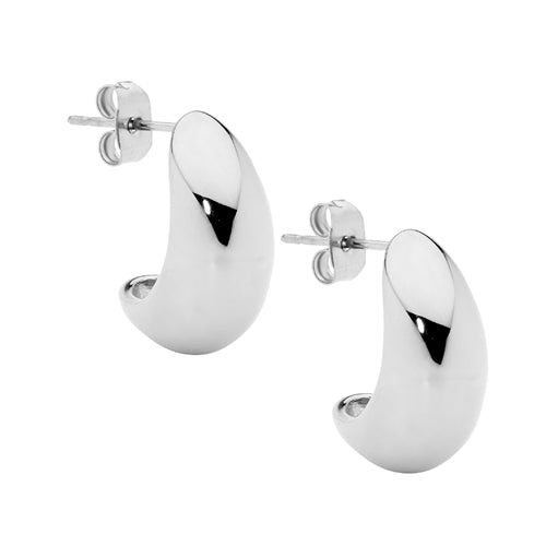 Ellani Stainless Steel Teardrop Stud Earrings