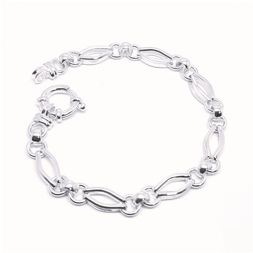 Australian Made Fancy Gate Sterling Silver Bracelet with Bolt Ring Clasp