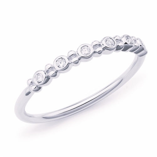 9ct White Gold Diamond Celebration Ring - Size O