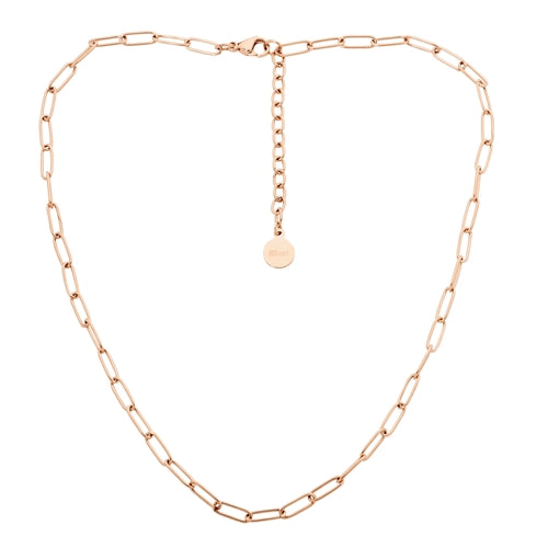 Ellani S/Steel Paperclip Chain - Rose Gold