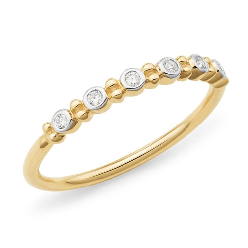 9ct Gold Diamond Set Celebration Ring - Size N