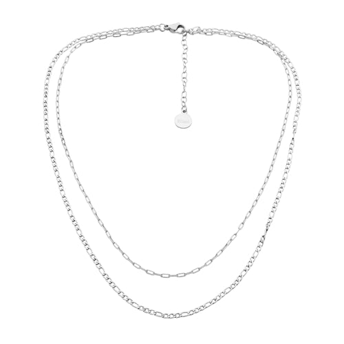 Ellani Stainless Steel Double Chain - Silver