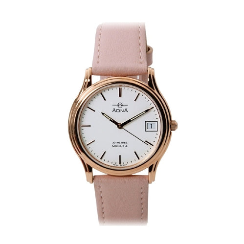 ADINA Ladies NK39 Watch - Rose Gold/Pink Leather Band