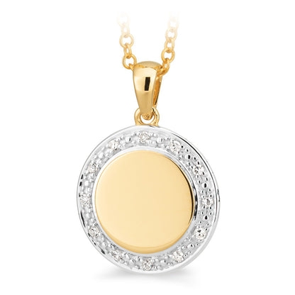 9ct Gold & Diamond Disc Pendant