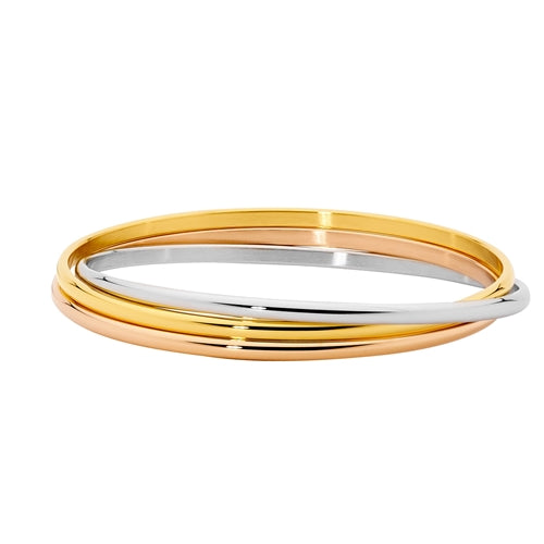 Ellani S/Steel 3 Tone Russian Bangle