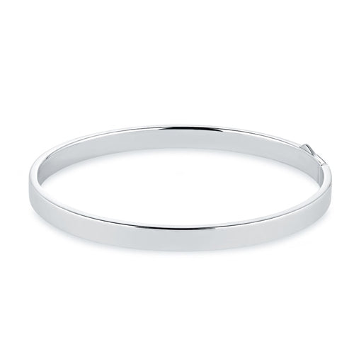 LOONA Sterling Silver Flat Plain Solid Bangle