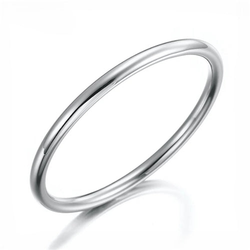 LOONA Solid Sterling Silver 5mm Plain Golf Bangle - 65mm