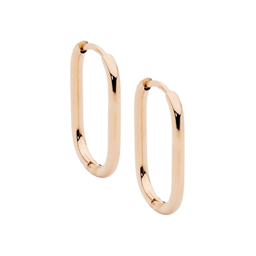 Ellani Stainless Steel 20mm Huggie Earrings - Rose Gold