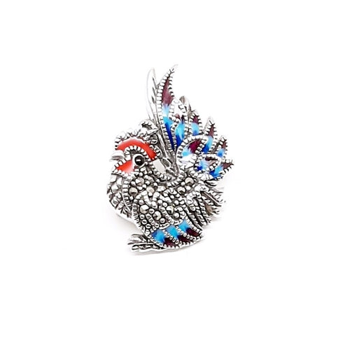 LOONA Sterling Silver Rooster Brooch