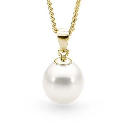 9ct Gold (9-9.5mm) White Freshwater Pearl Pendant