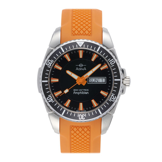 ADINA Amphibian NK167 Dive Watch - Black/Orange