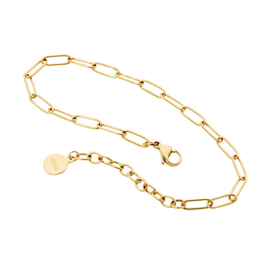 Ellani S/Steel Paperclip Chain Bracelet - Gold