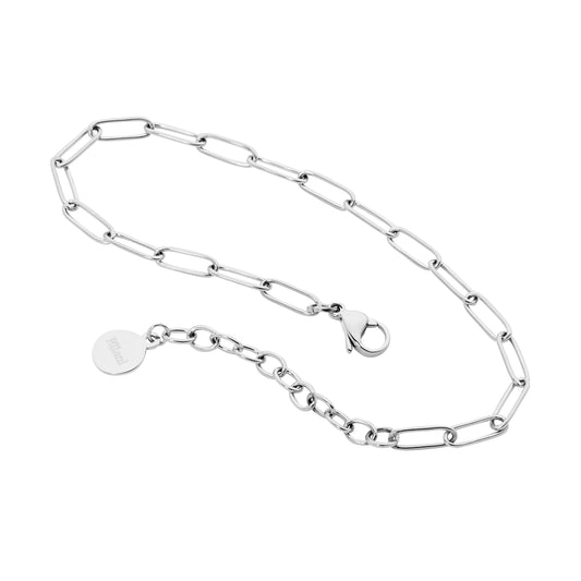 Ellani S/Steel Paperclip Chain Bracelet - Silver