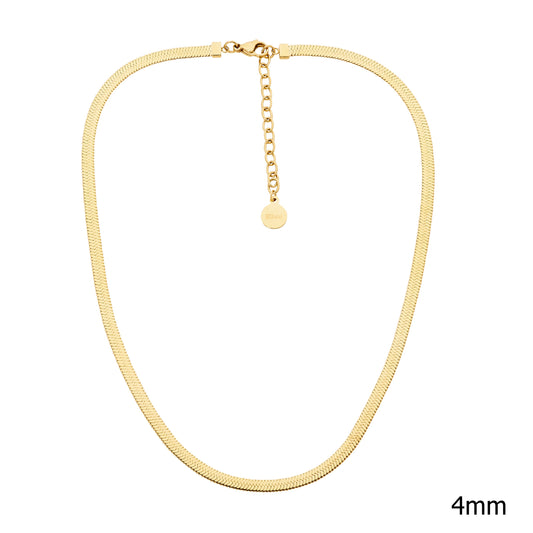 Ellani S/Steel 4mm Herringbone Chain - Gold