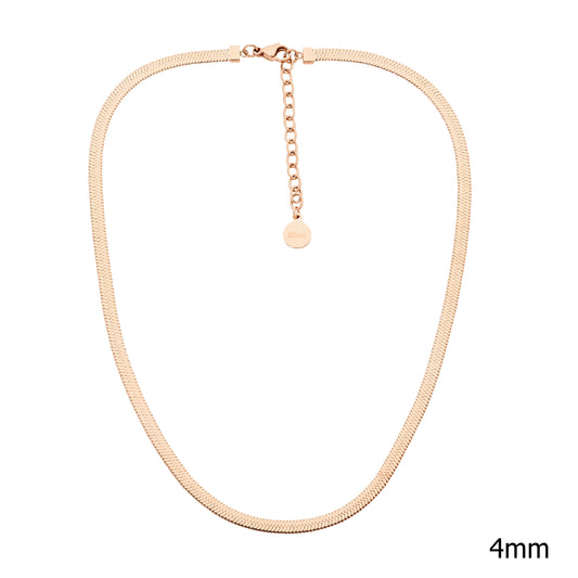 Ellani S/Steel 4mm Herringbone Chain - Rose Gold