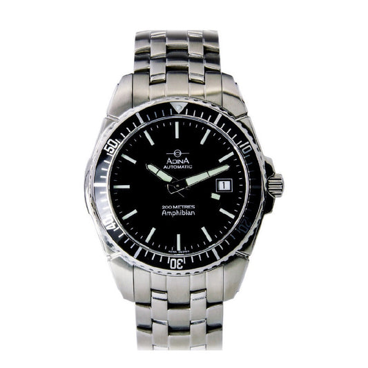 ADINA Amphibian Automatic Dive Watch - Silver/Black